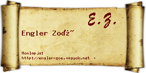 Engler Zoé névjegykártya